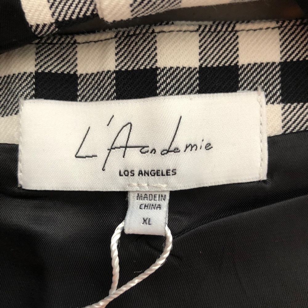 L’Academie Black White Checker Cropped Top XL NWT Coastal Cowgirl - Picture 11 of 11